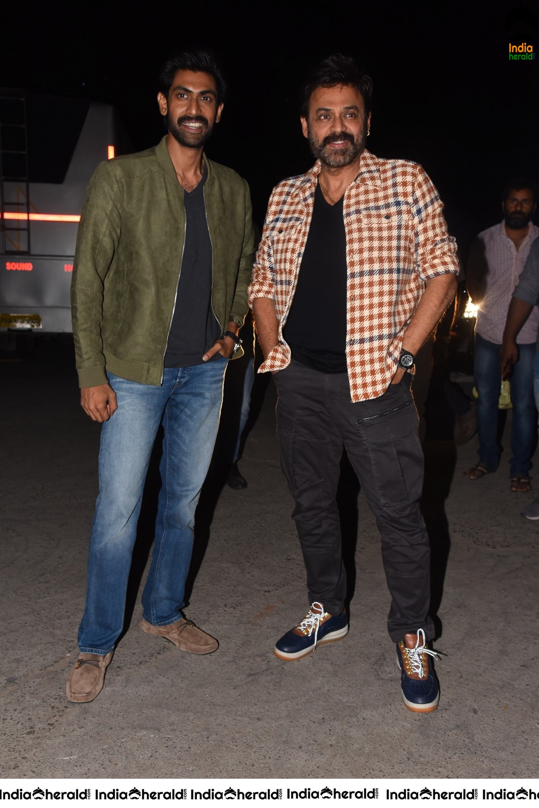 Actors Naga Chaitanya and Venkatesh spotted together at Hyderabad Set 1