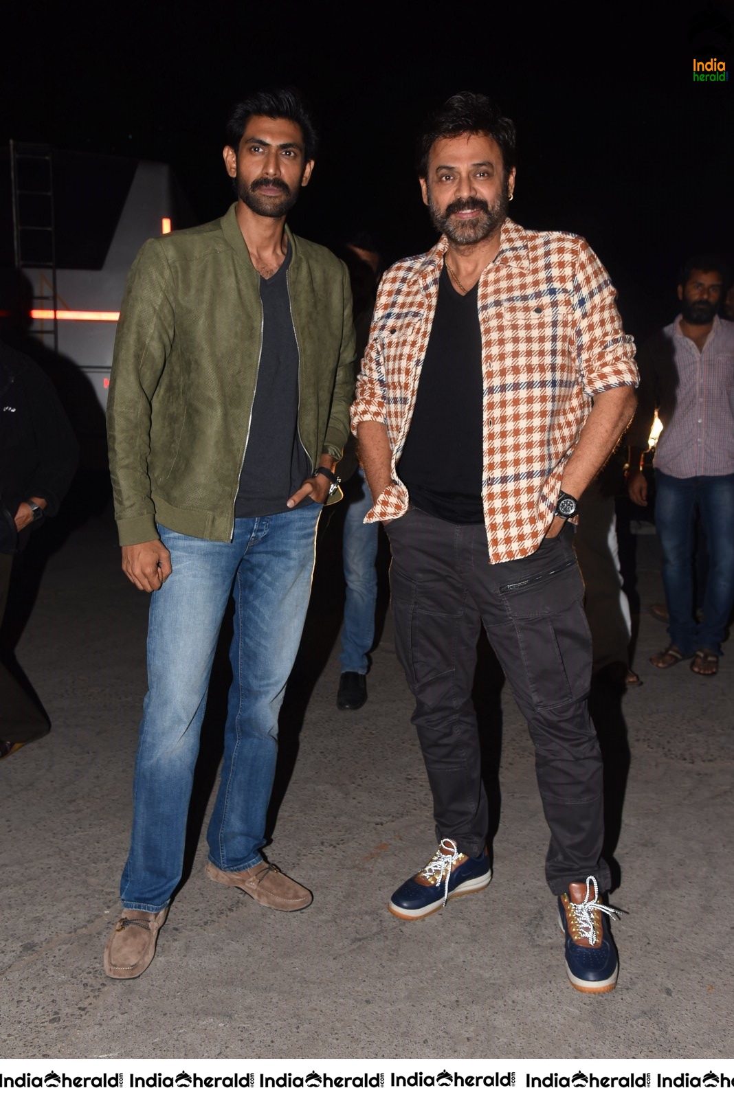 Actors Naga Chaitanya and Venkatesh spotted together at Hyderabad Set 1