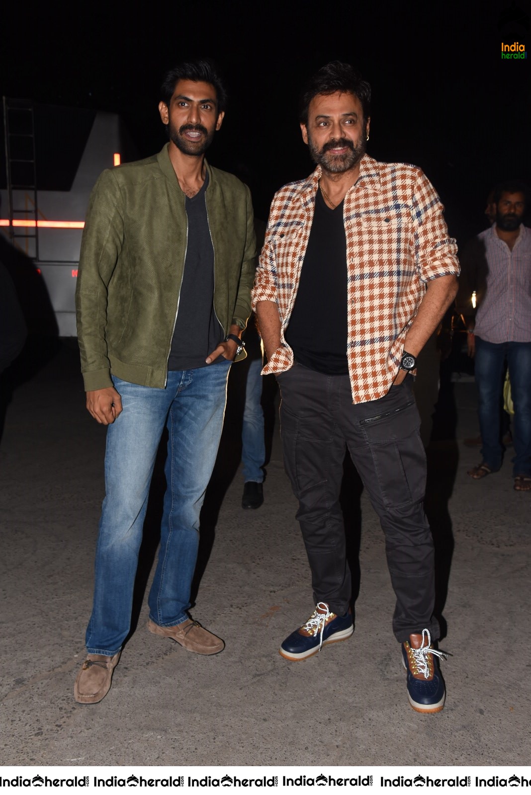 Actors Naga Chaitanya and Venkatesh spotted together at Hyderabad Set 1