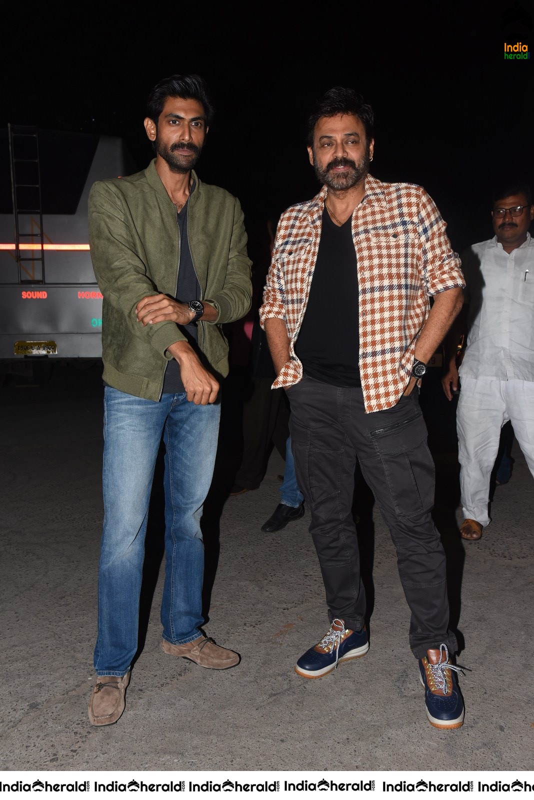 Actors Naga Chaitanya and Venkatesh spotted together at Hyderabad Set 1