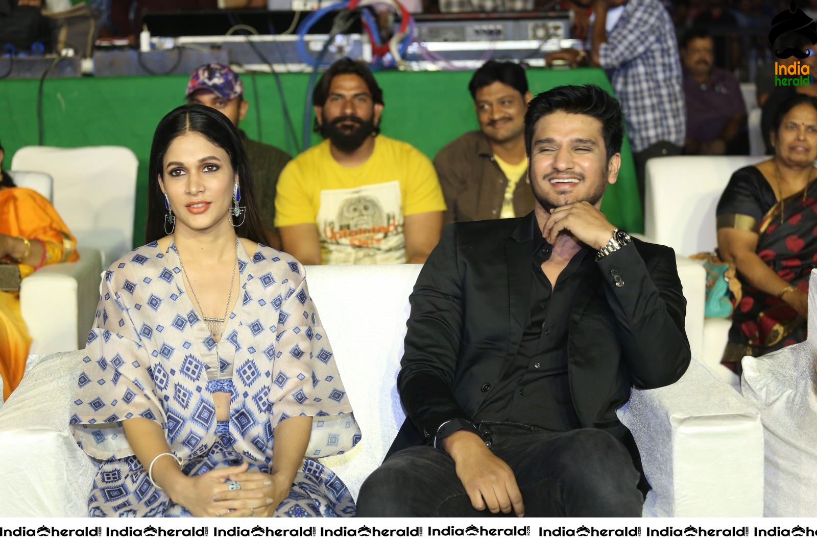 Actors Nikhil Siddhartha and Lavanya Tripathi share a light moment Set 1