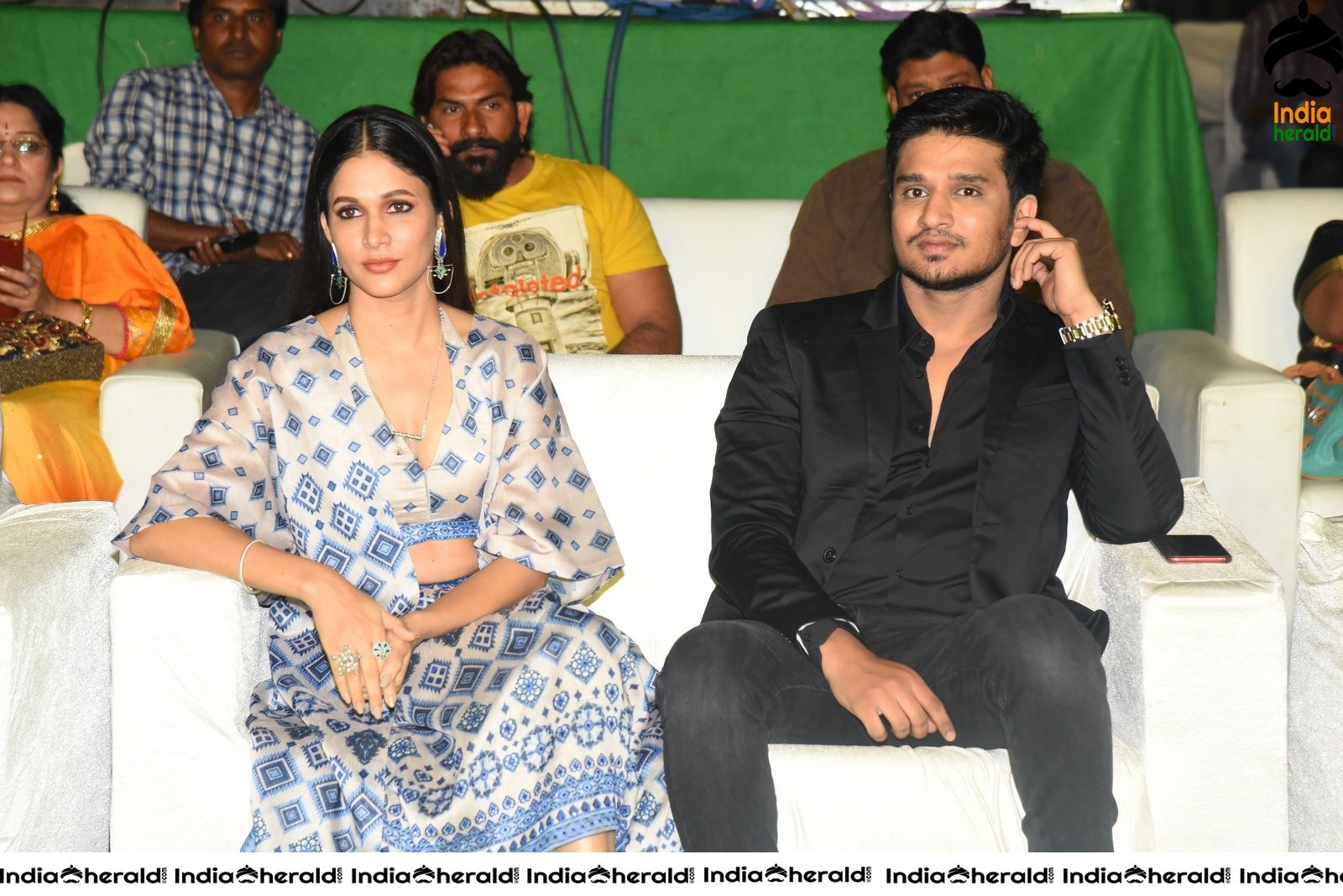 Actors Nikhil Siddhartha and Lavanya Tripathi share a light moment Set 1