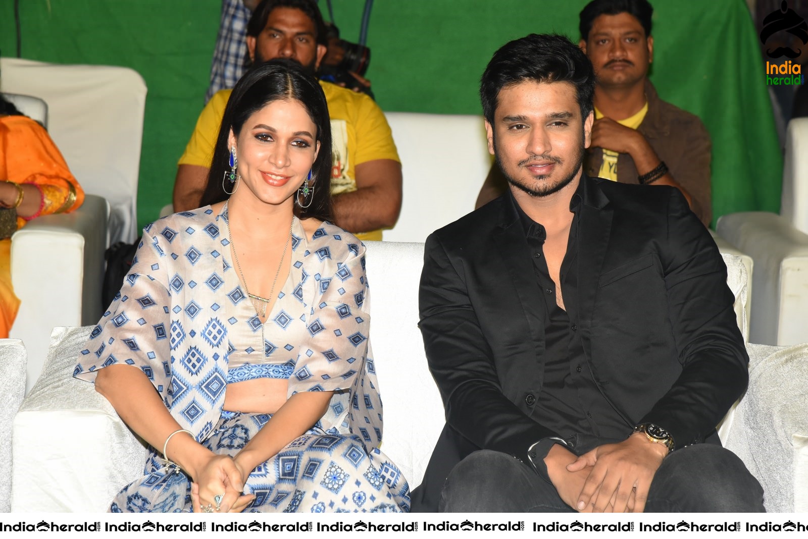 Actors Nikhil Siddhartha and Lavanya Tripathi share a light moment Set 2