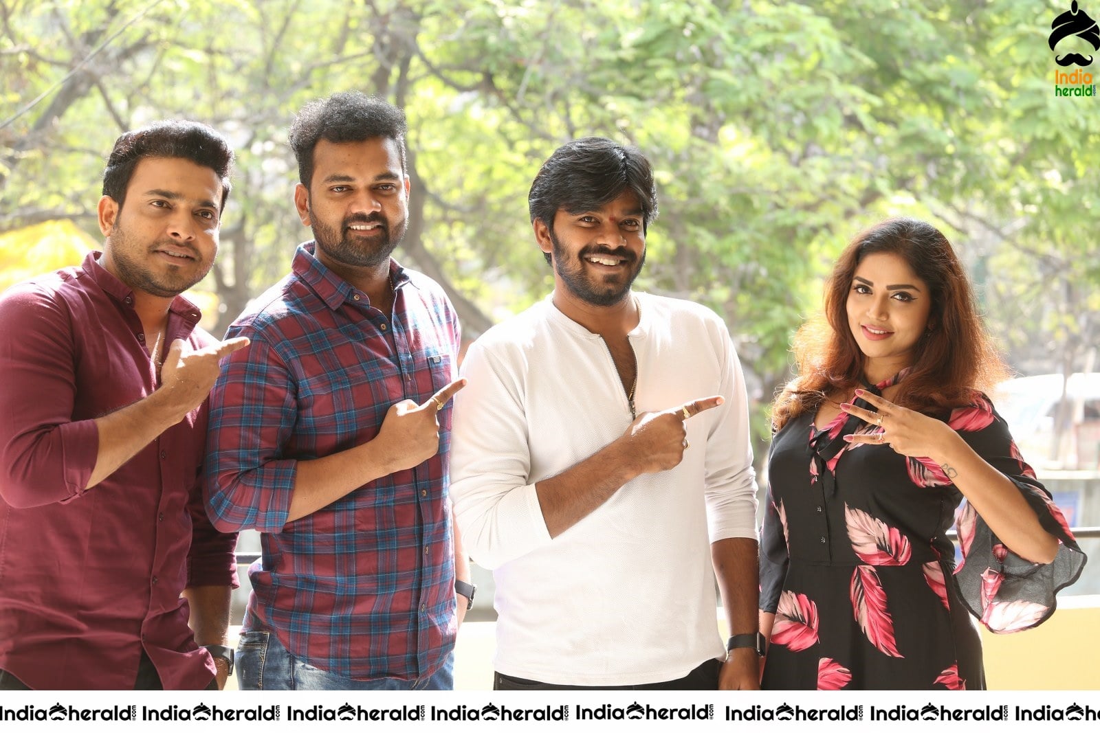Actors of 3 Monkeys Movie with the Female lead Karunya Chowdary