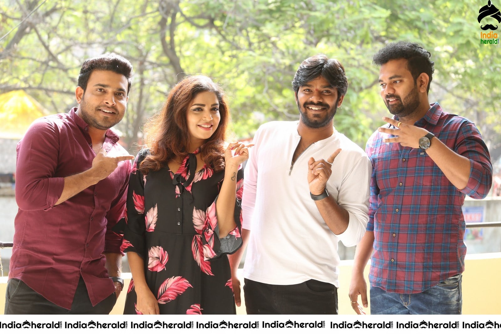 Actors of 3 Monkeys Movie with the Female lead Karunya Chowdary