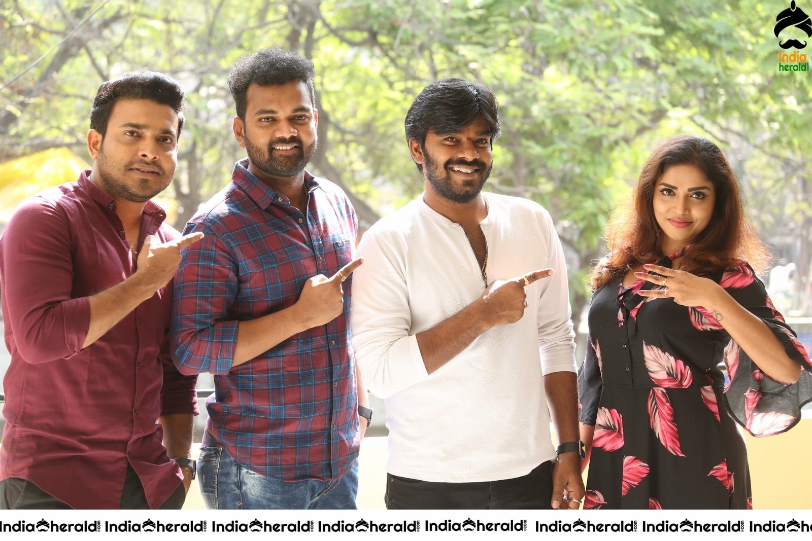 Actors of 3 Monkeys Movie with the Female lead Karunya Chowdary