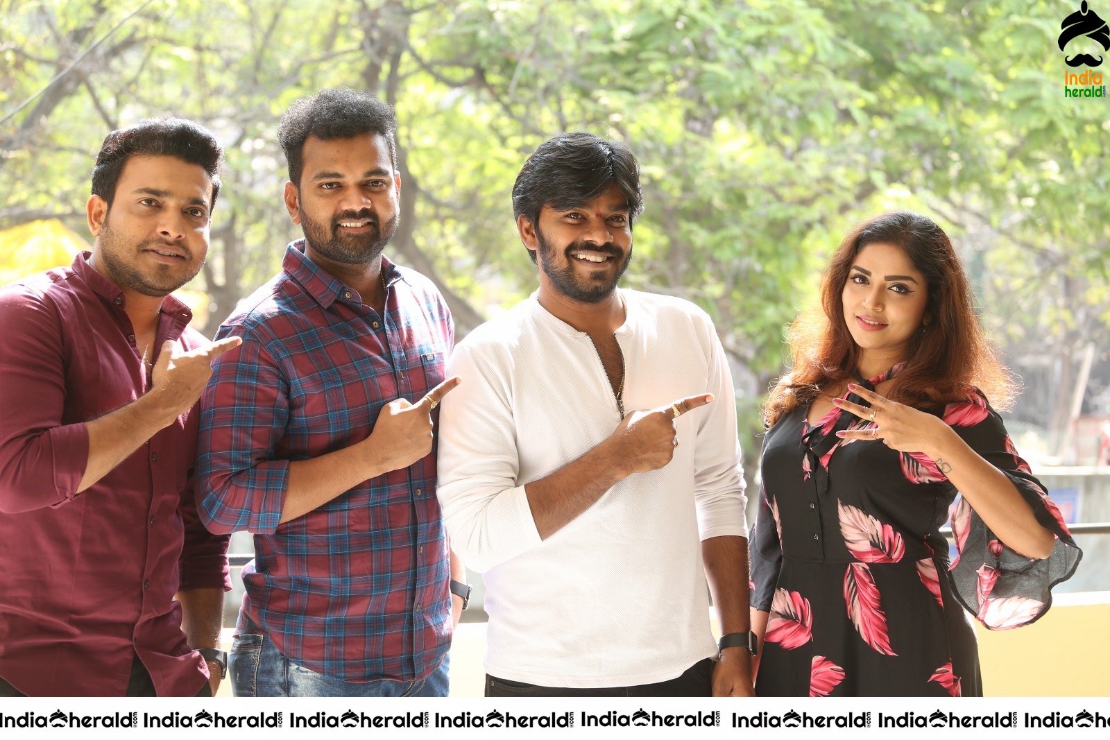 Actors of 3 Monkeys Movie with the Female lead Karunya Chowdary