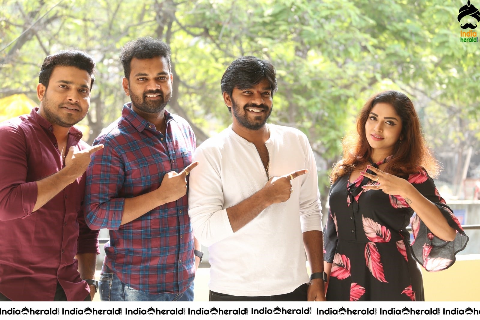 Actors of 3 Monkeys Movie with the Female lead Karunya Chowdary