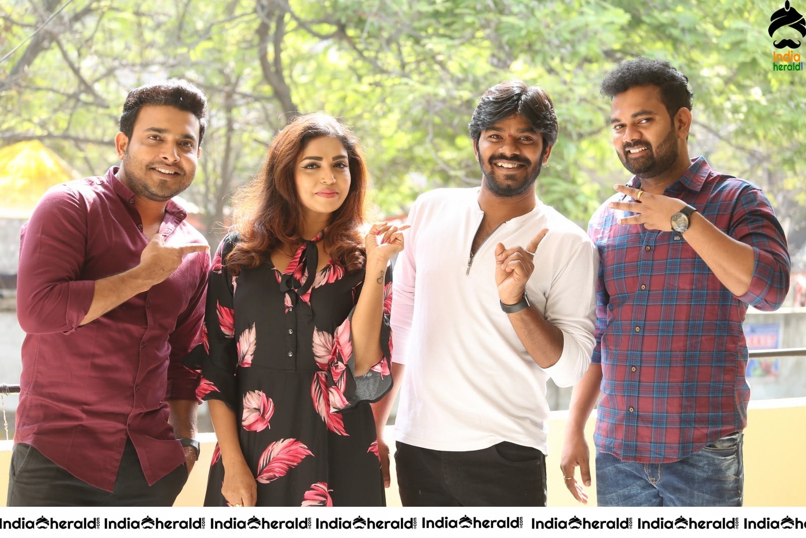 Actors of 3 Monkeys Movie with the Female lead Karunya Chowdary