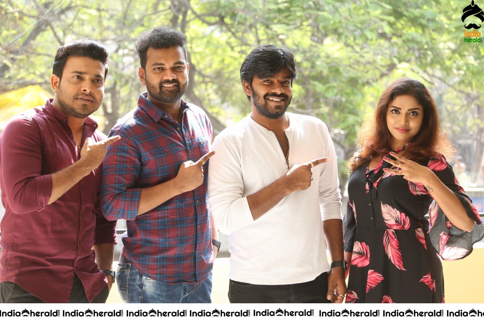 Actors of 3 Monkeys Movie with the Female lead Karunya Chowdary