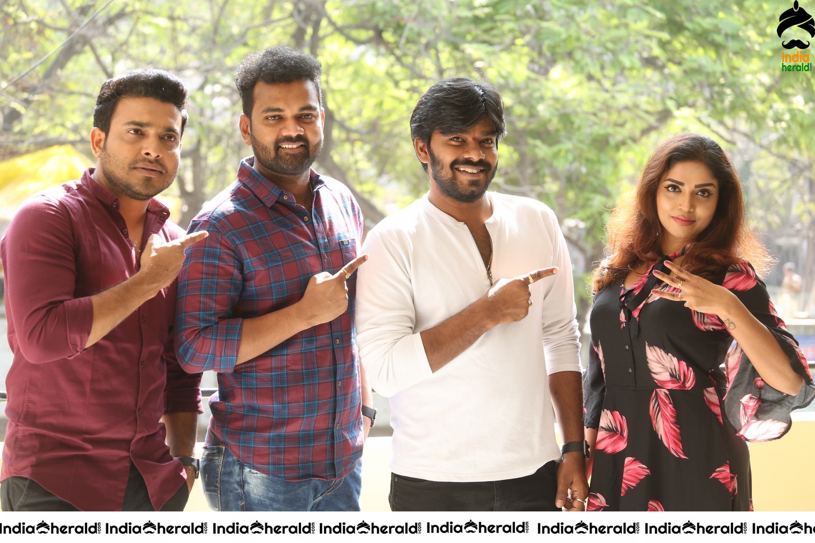 Actors of 3 Monkeys Movie with the Female lead Karunya Chowdary