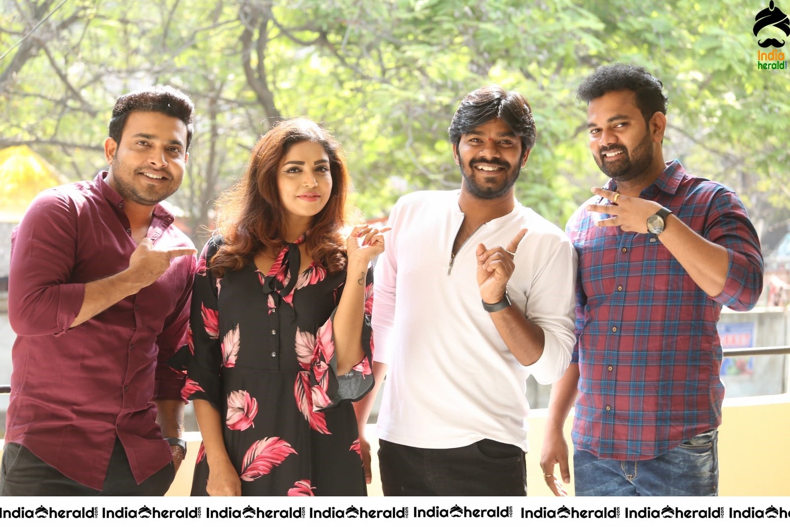 Actors of 3 Monkeys Movie with the Female lead Karunya Chowdary
