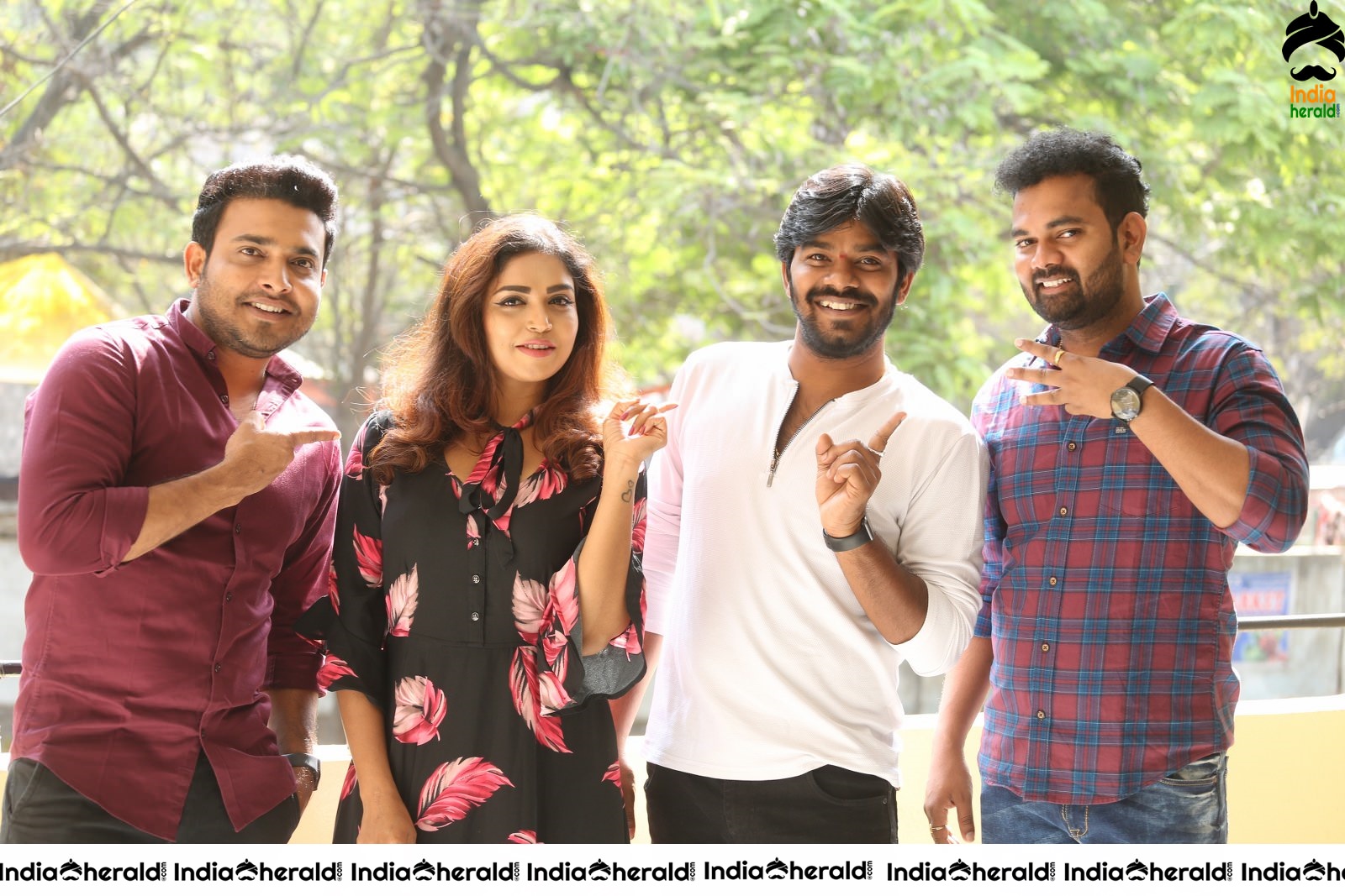 Actors of 3 Monkeys Movie with the Female lead Karunya Chowdary