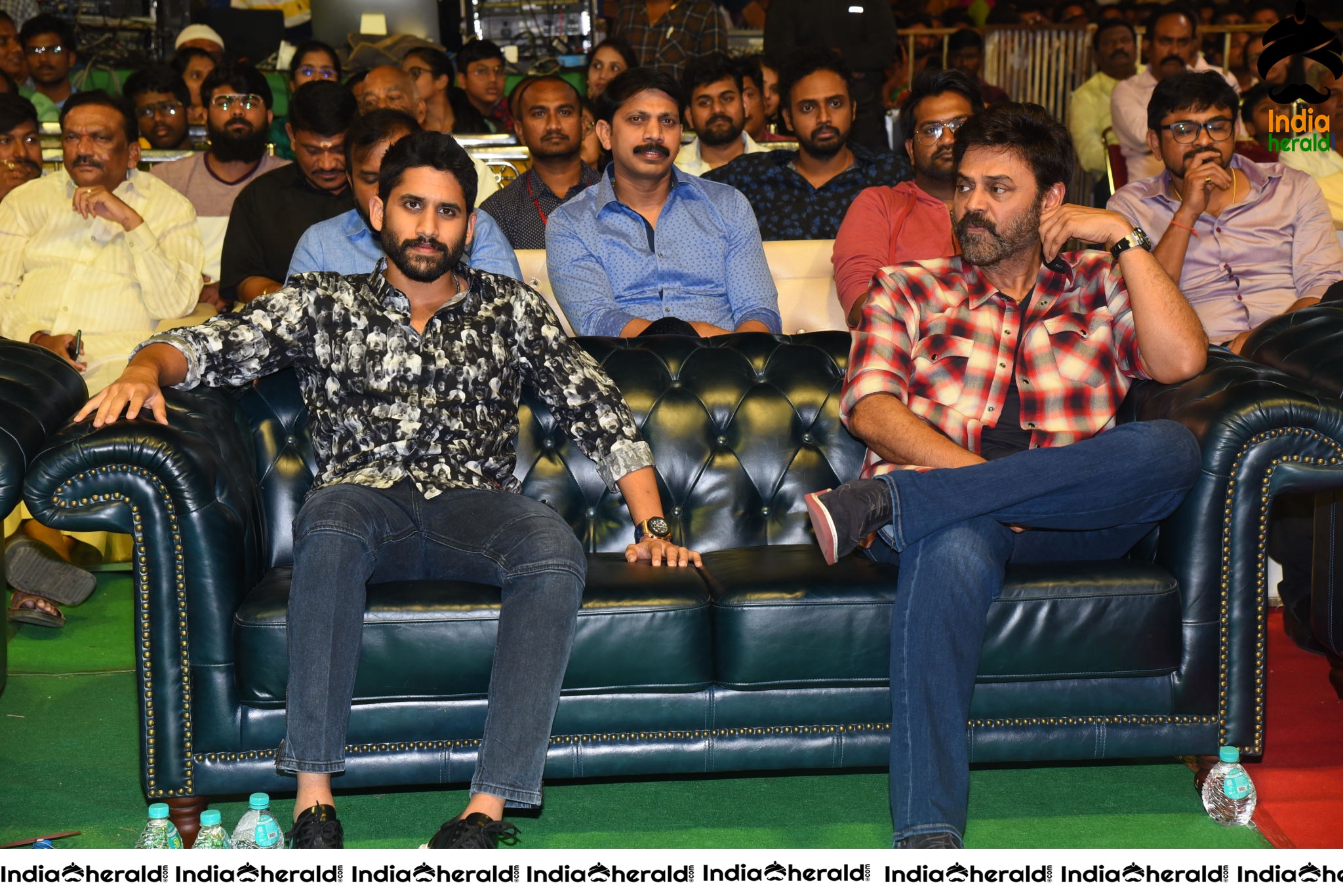 Actors Venkatesh and Naga Chaitanya all smiles at Venky Mama Pre Release Event Set 1