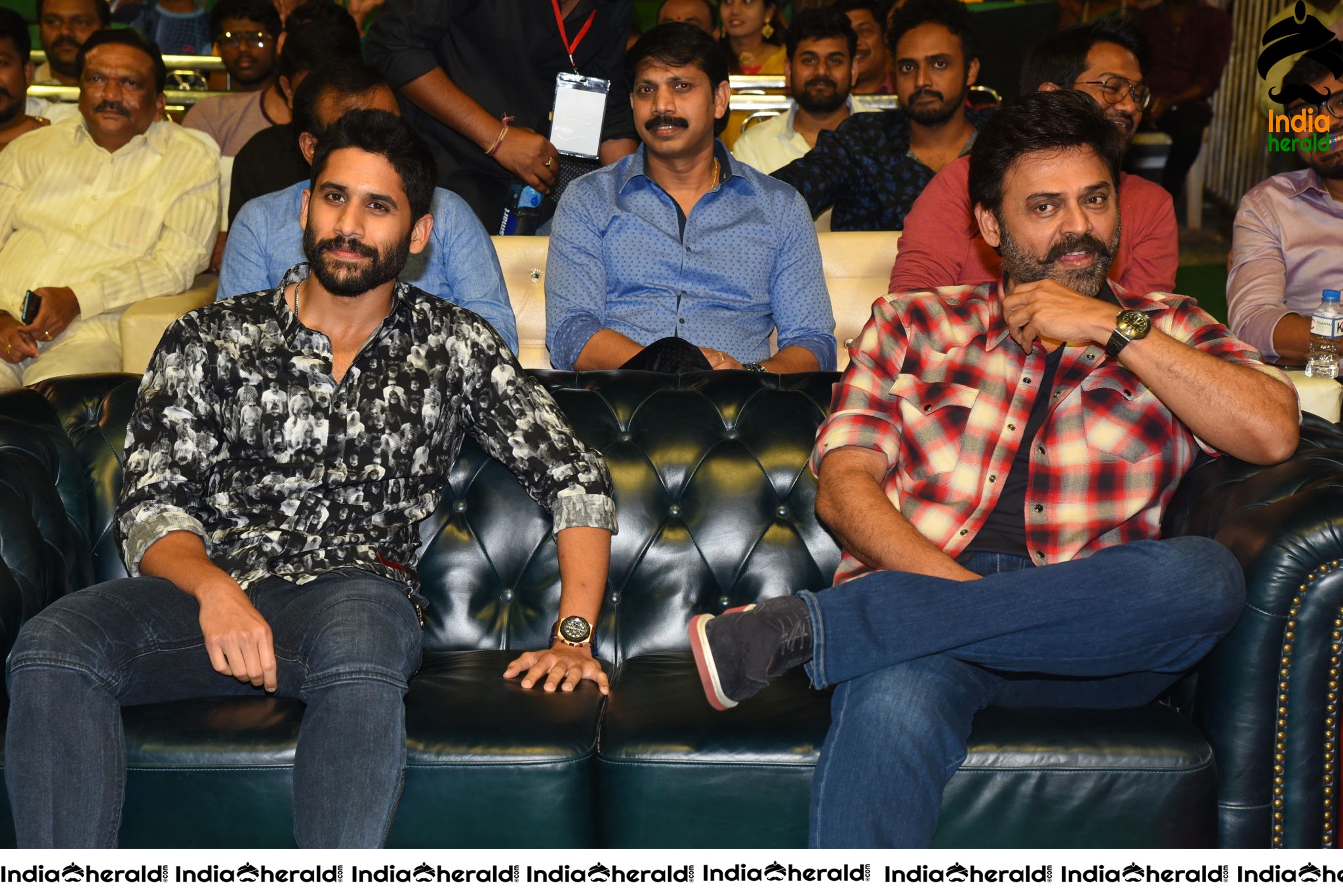 Actors Venkatesh and Naga Chaitanya all smiles at Venky Mama Pre Release Event Set 1