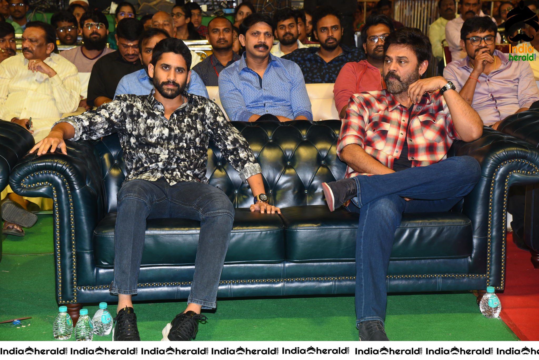 Actors Venkatesh and Naga Chaitanya all smiles at Venky Mama Pre Release Event Set 1