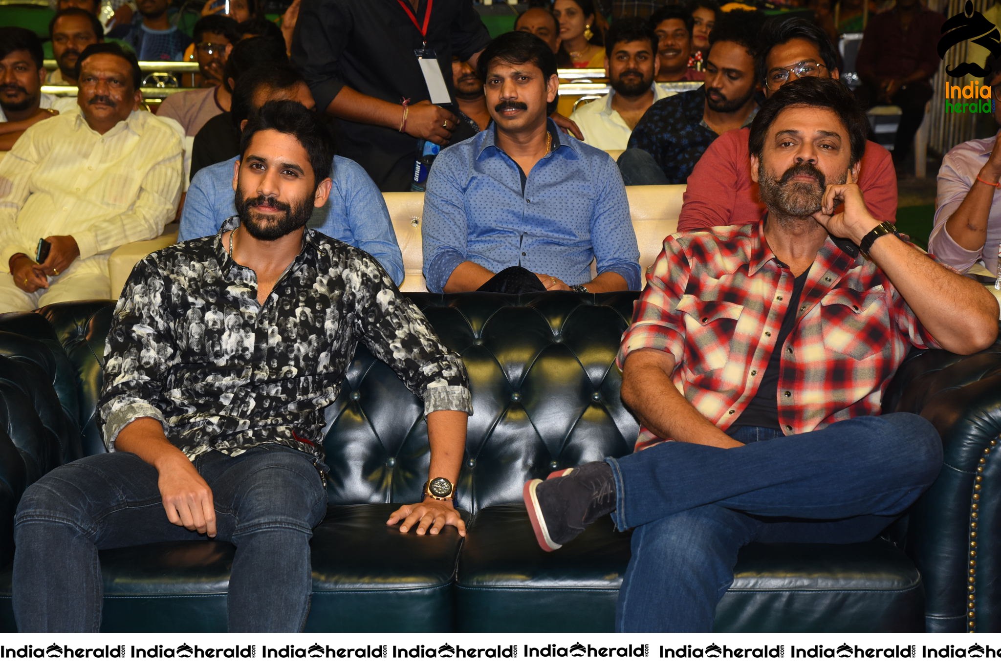 Actors Venkatesh and Naga Chaitanya all smiles at Venky Mama Pre Release Event Set 1