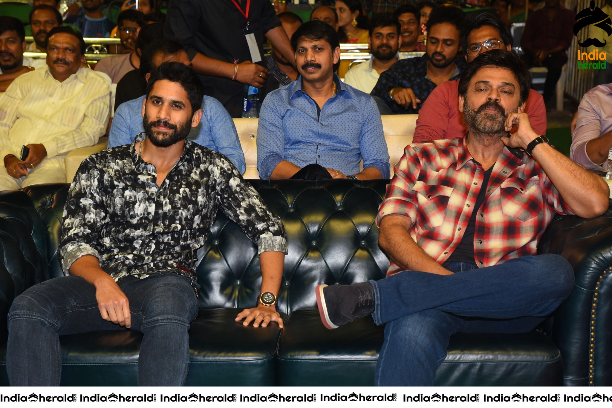 Actors Venkatesh and Naga Chaitanya all smiles at Venky Mama Pre Release Event Set 1