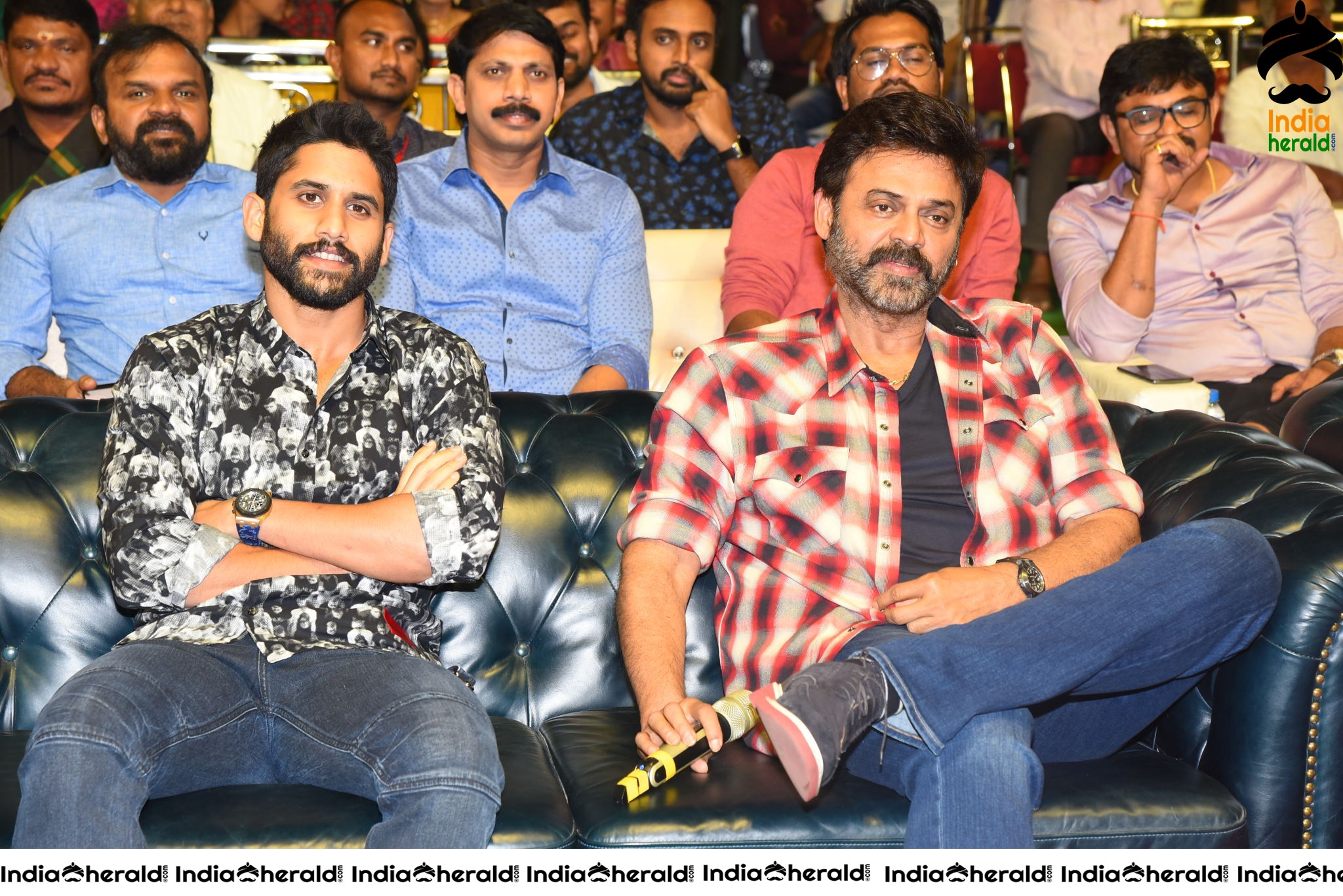 Actors Venkatesh and Naga Chaitanya all smiles at Venky Mama Pre Release Event Set 2