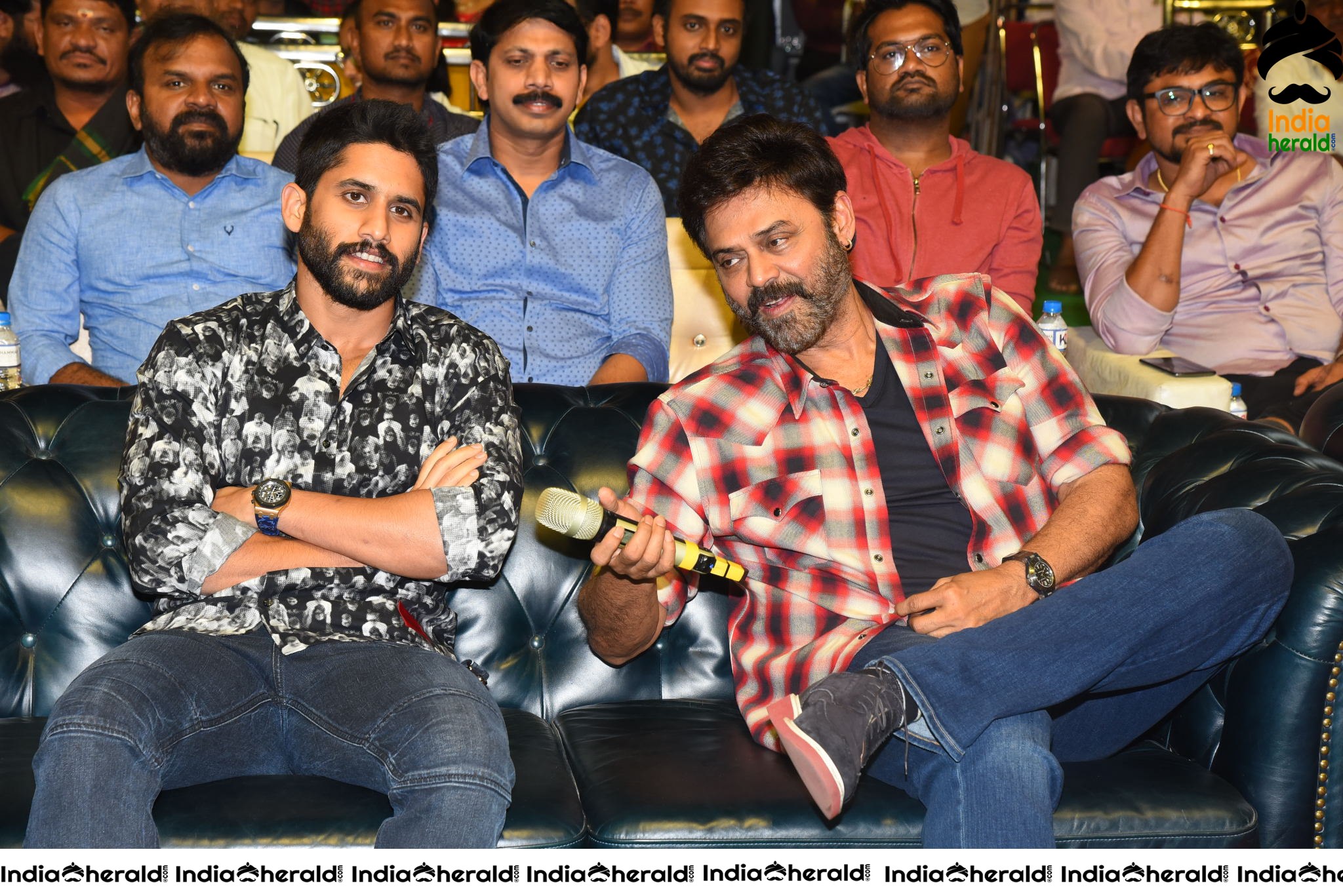 Actors Venkatesh and Naga Chaitanya all smiles at Venky Mama Pre Release Event Set 2