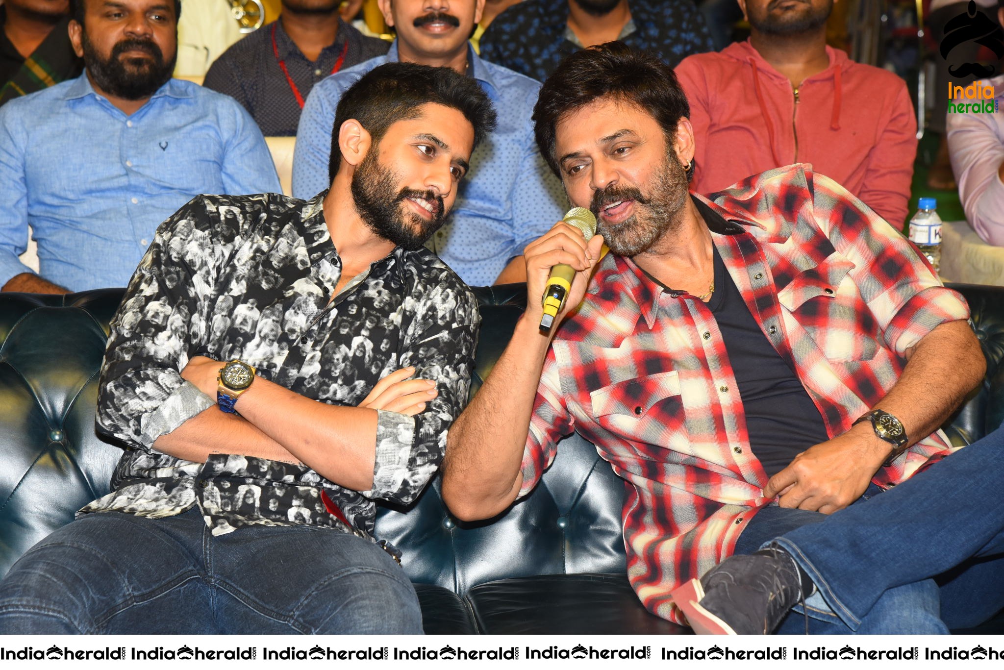 Actors Venkatesh and Naga Chaitanya all smiles at Venky Mama Pre Release Event Set 2