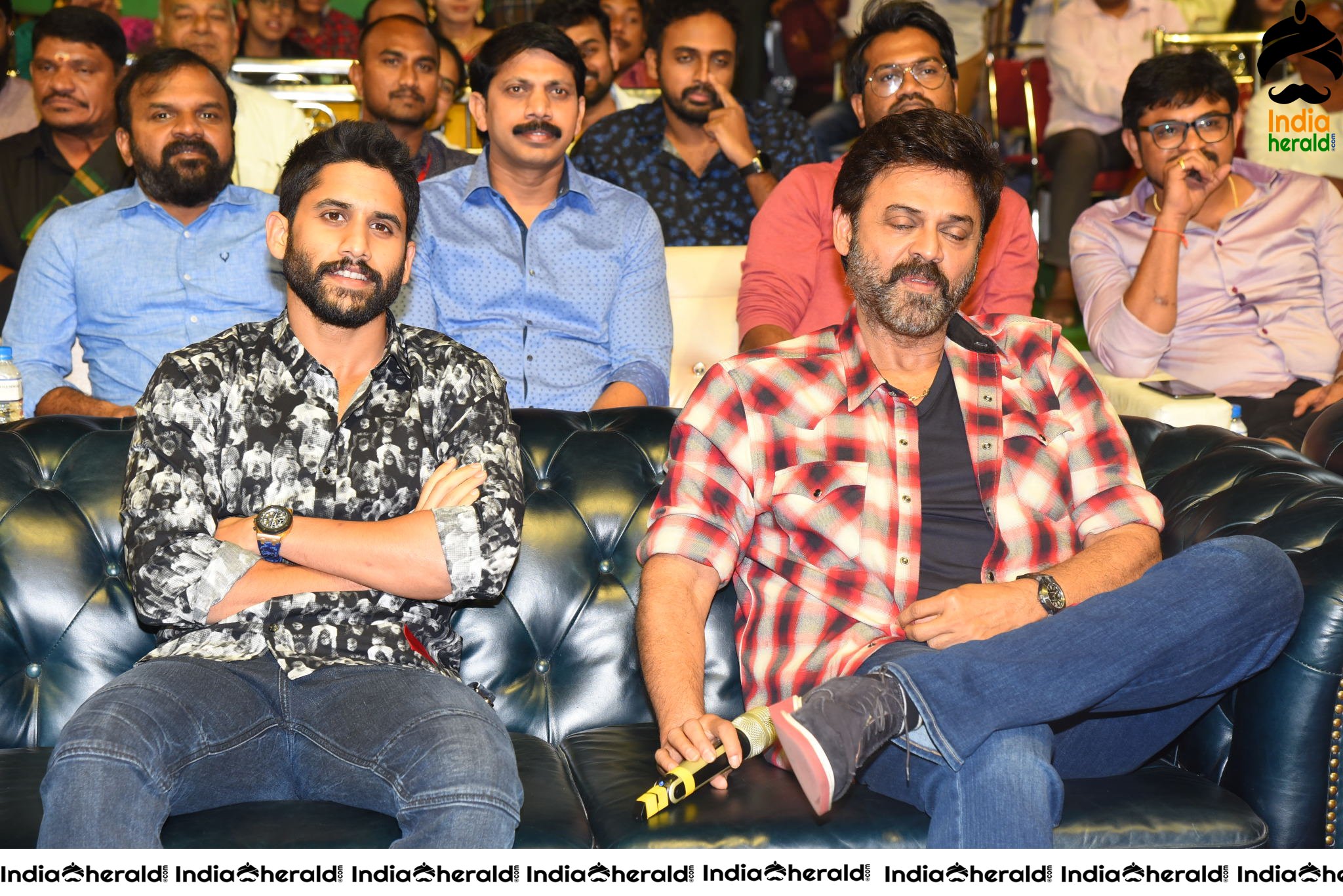 Actors Venkatesh and Naga Chaitanya all smiles at Venky Mama Pre Release Event Set 2