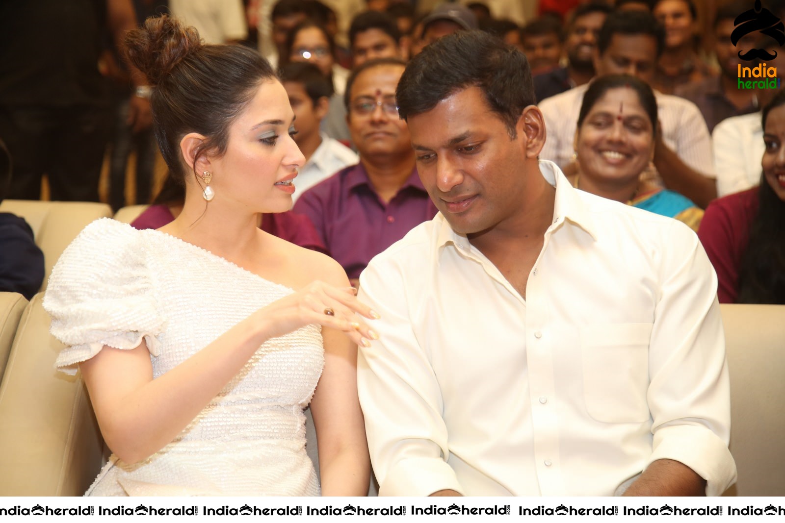 Actors Vishal and Tamannaah Alluring in White Set 1