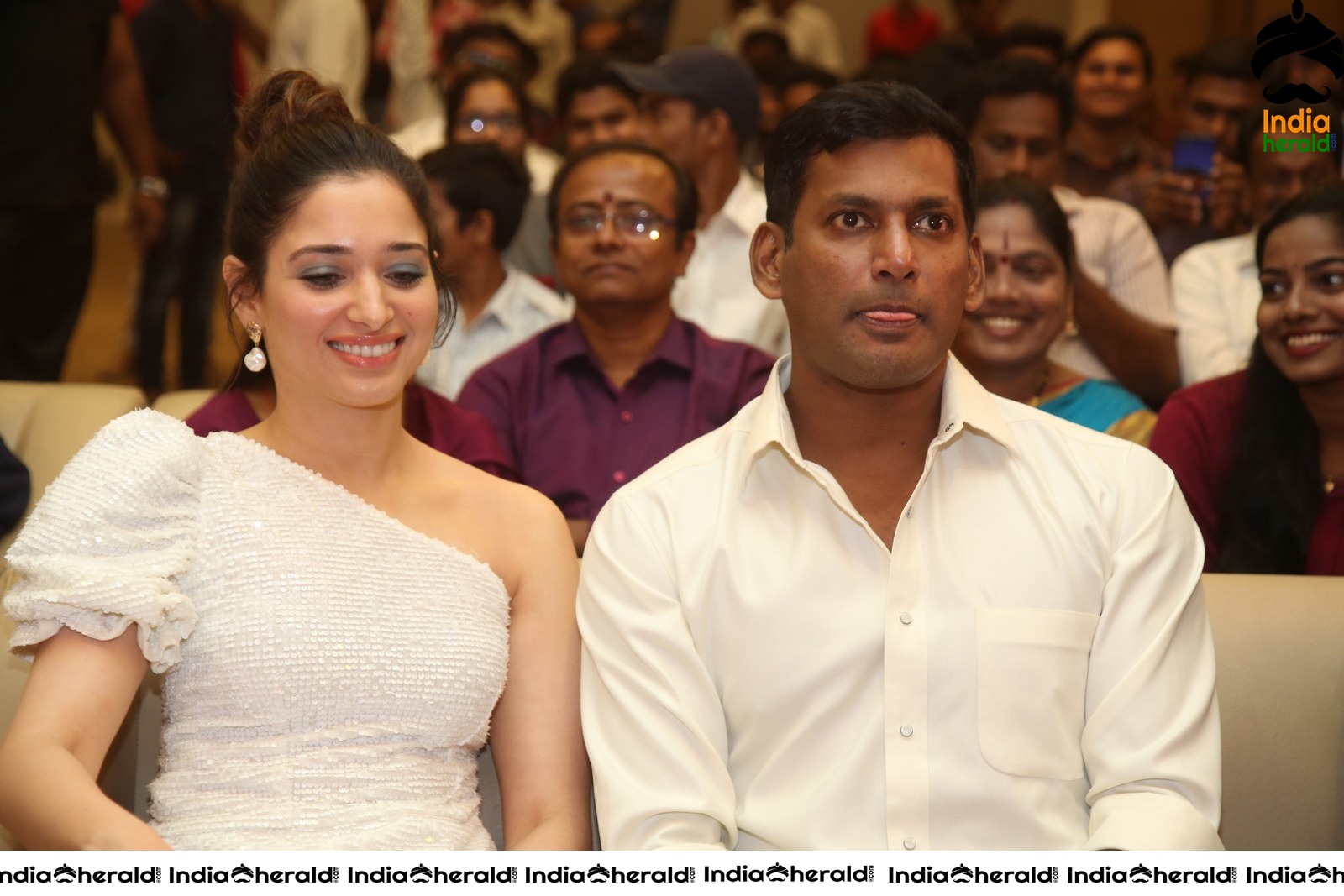 Actors Vishal and Tamannaah Alluring in White Set 1