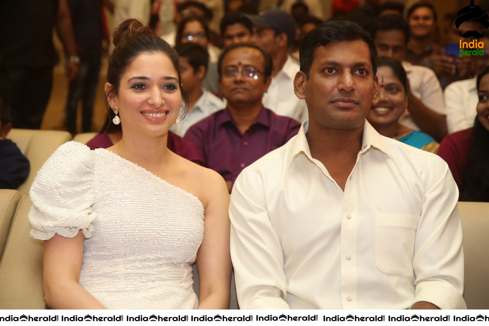 Actors Vishal and Tamannaah Alluring in White Set 1