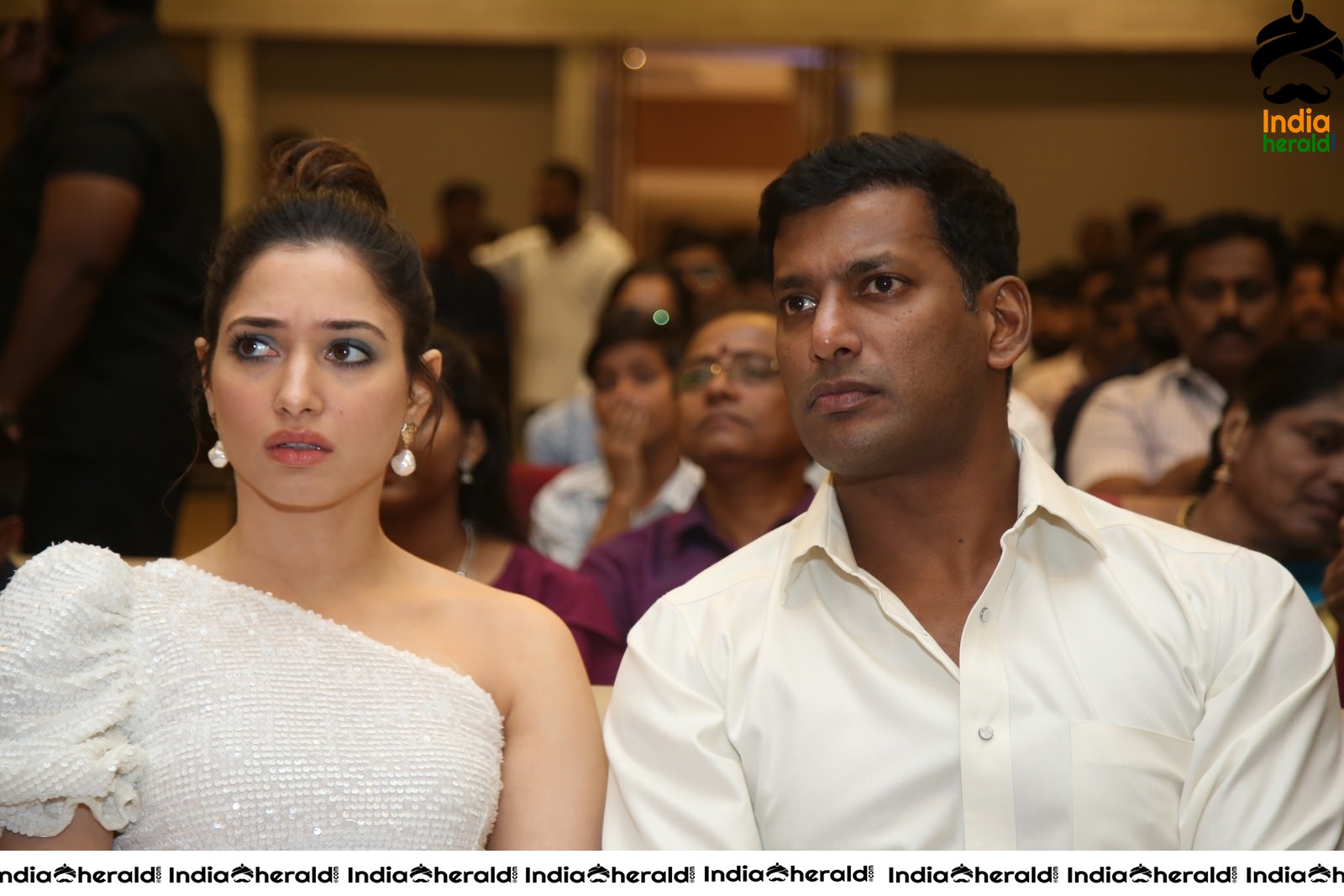 Actors Vishal and Tamannaah Alluring in White Set 2