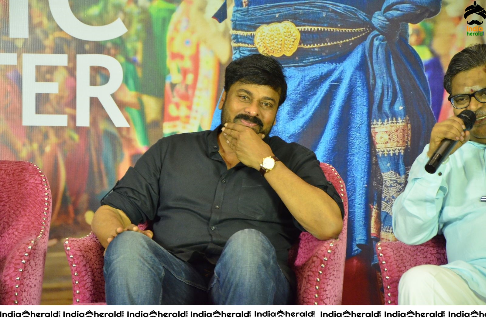 Chiranjeevi looking Dashing at Sye Raa Success Meet Set 3