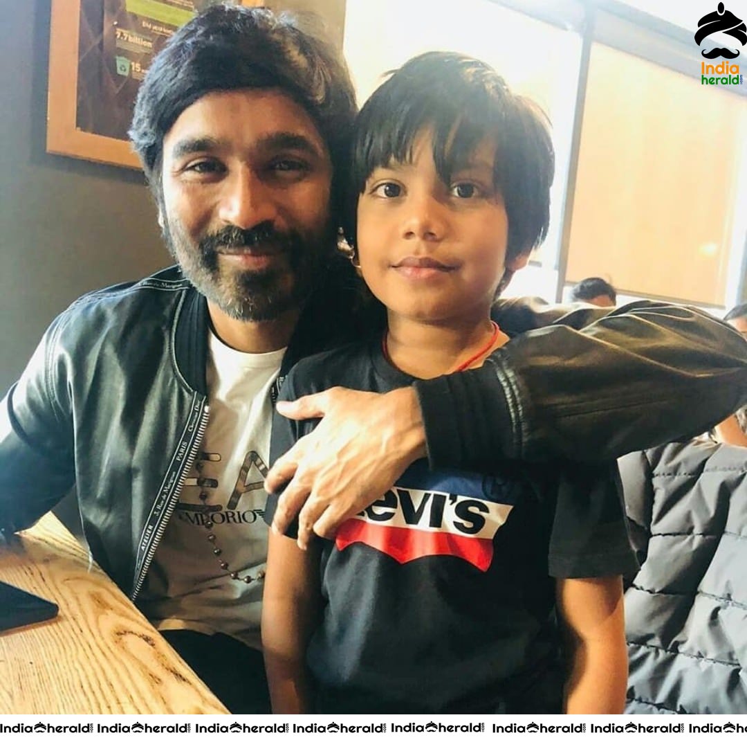 Dhanush with Master Ashwanth in London for the shooting of D40