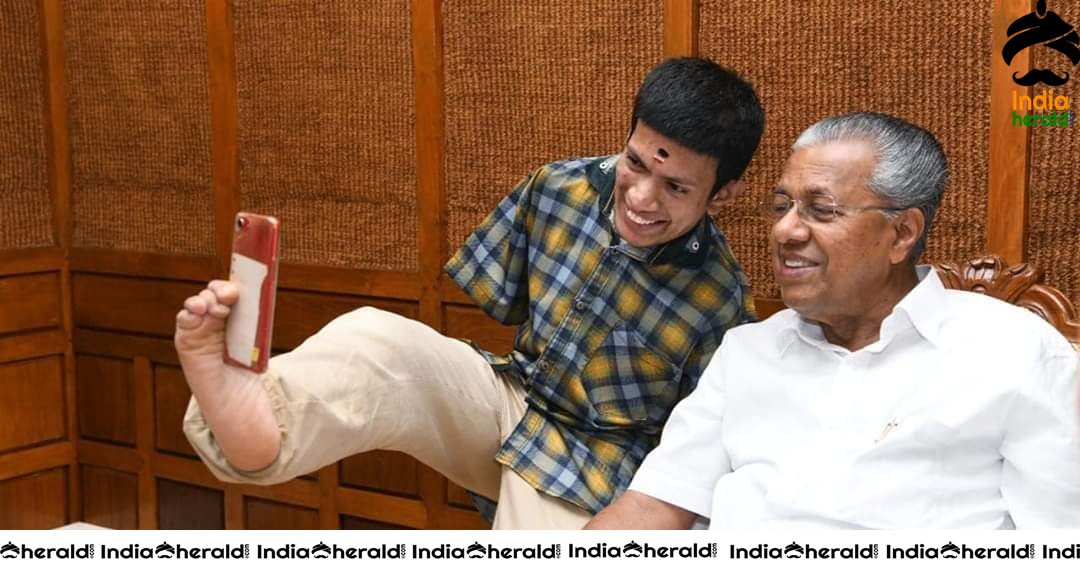 Differently abled actor Pranav met Kerala Chief Minister Pinarayi Vijayan