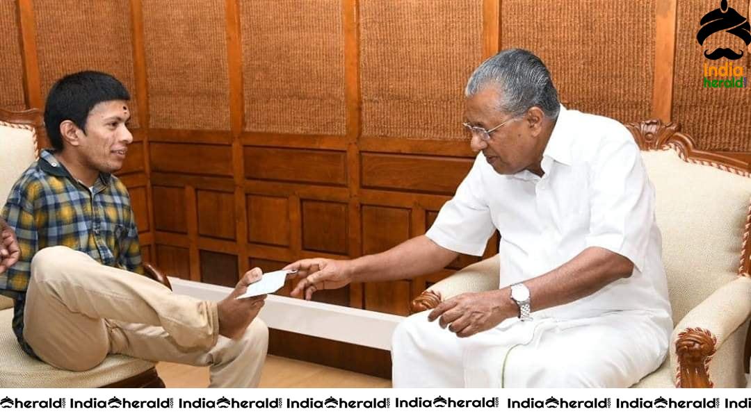 Differently abled actor Pranav met Kerala Chief Minister Pinarayi Vijayan