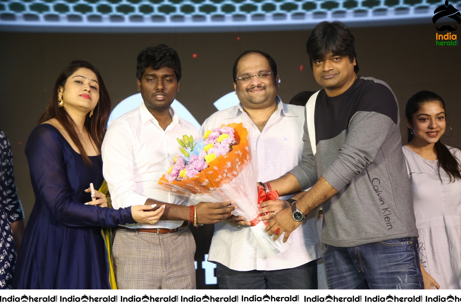 Director Atlee on the Dais with Mahesh S Koneru and Harish Shankar Set 1
