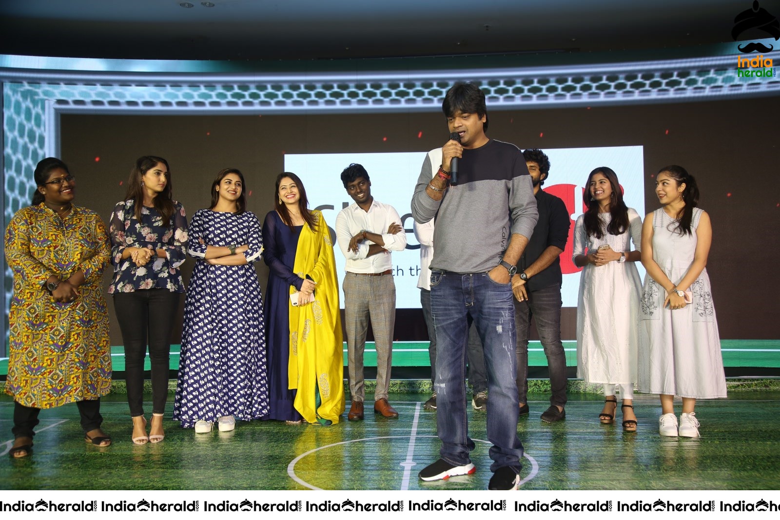 Director Atlee on the Dais with Mahesh S Koneru and Harish Shankar Set 2