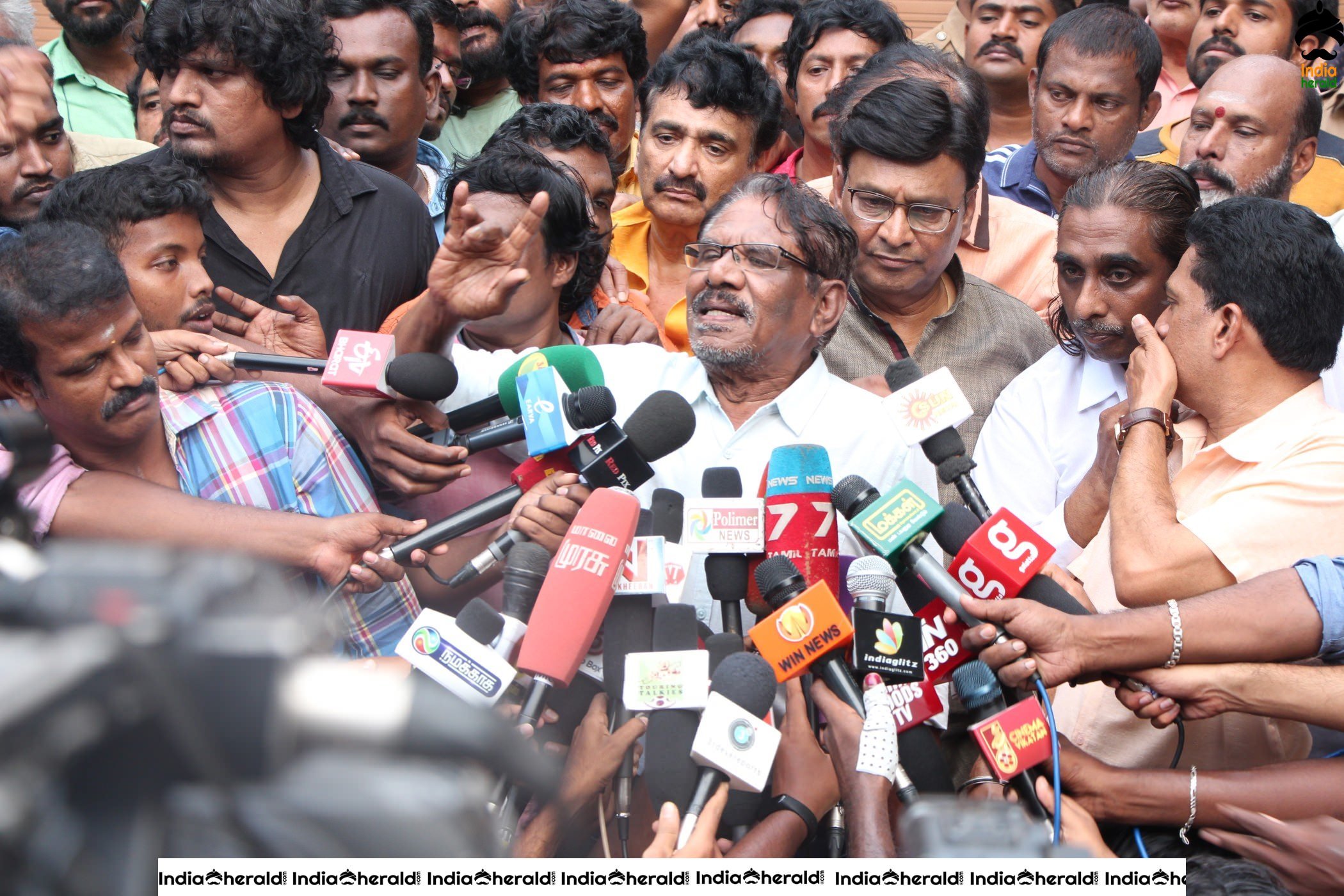 Director Bharathiraja at Prasad Studios Photos