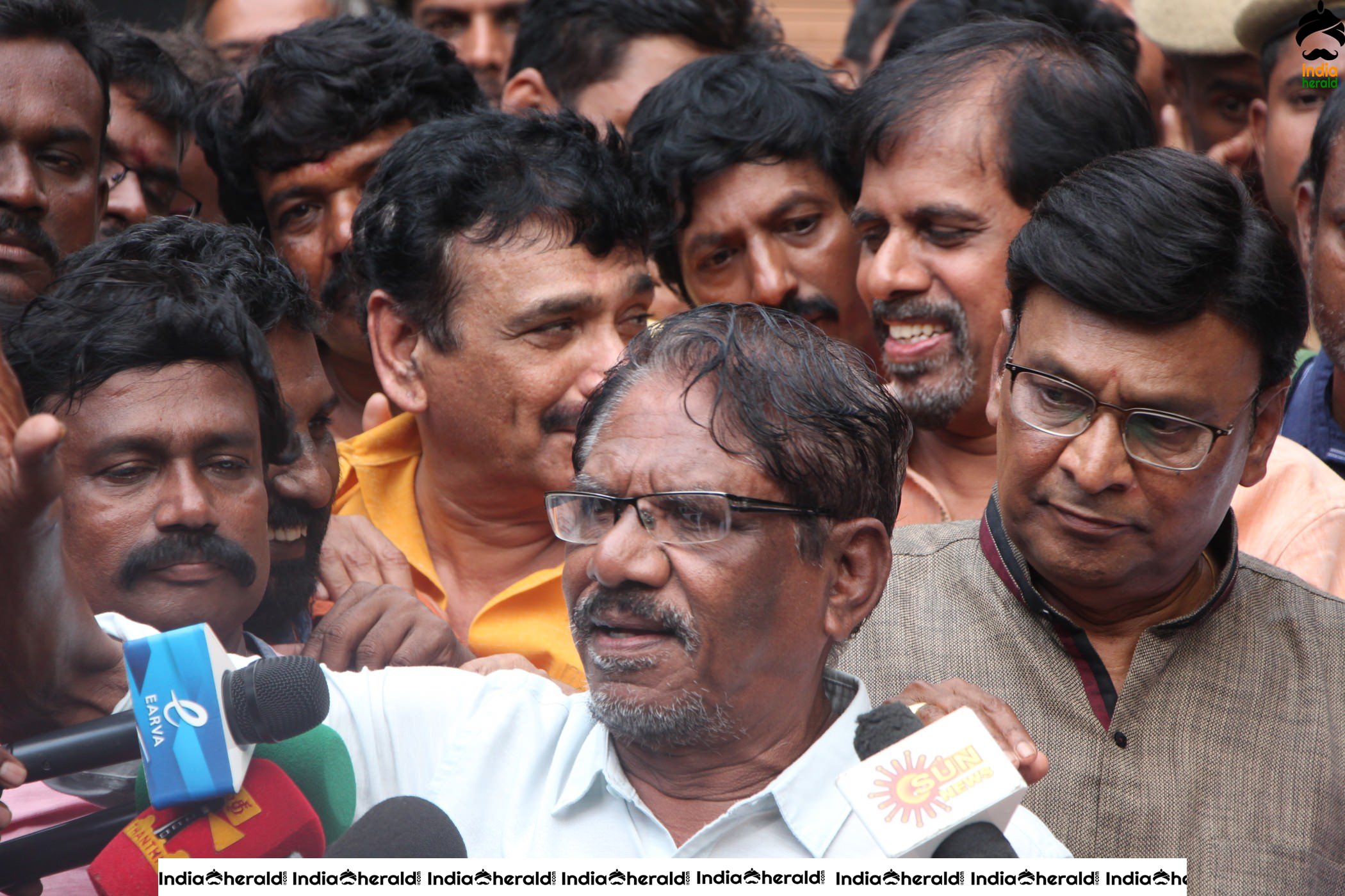 Director Bharathiraja at Prasad Studios Photos