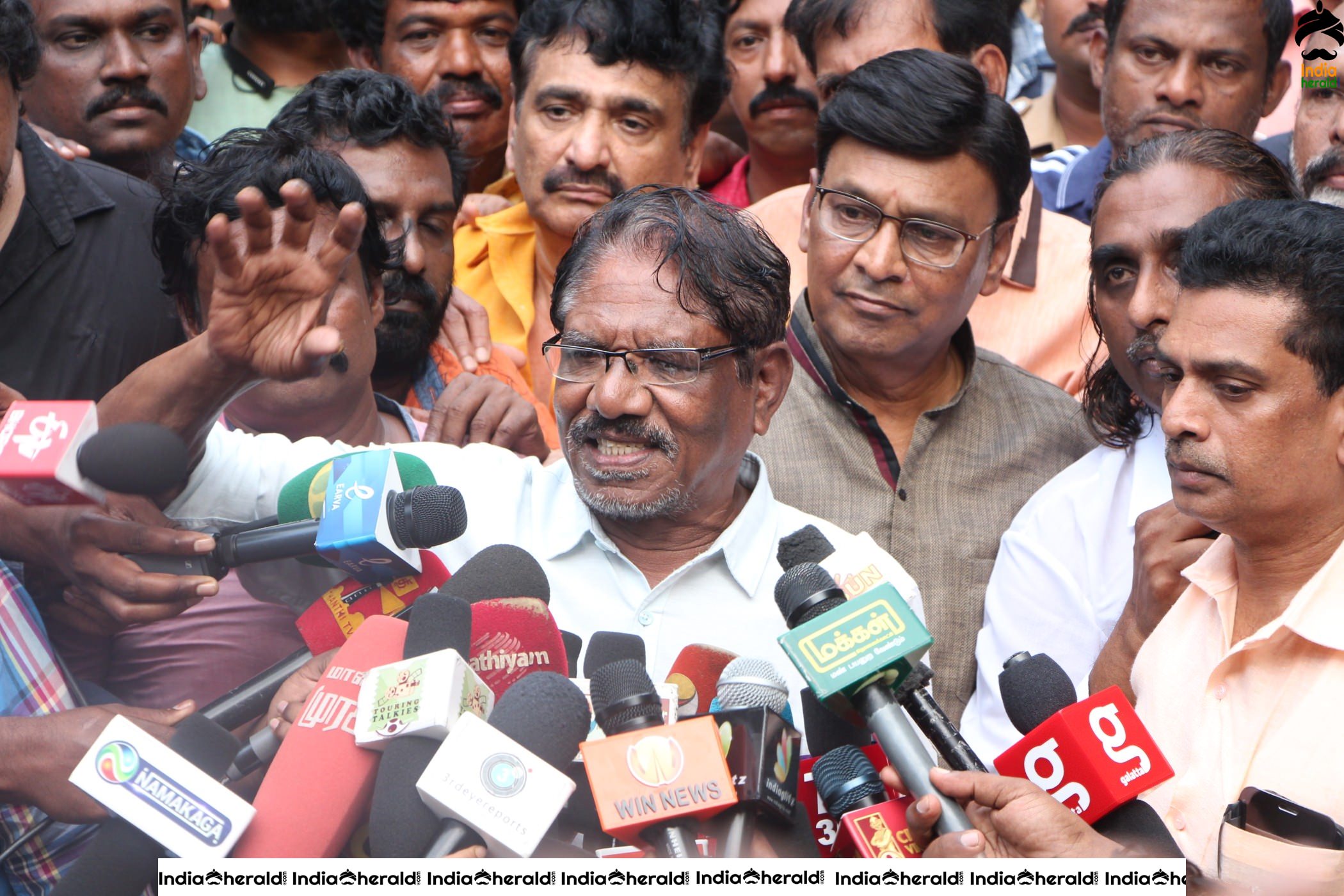 Director Bharathiraja at Prasad Studios Photos