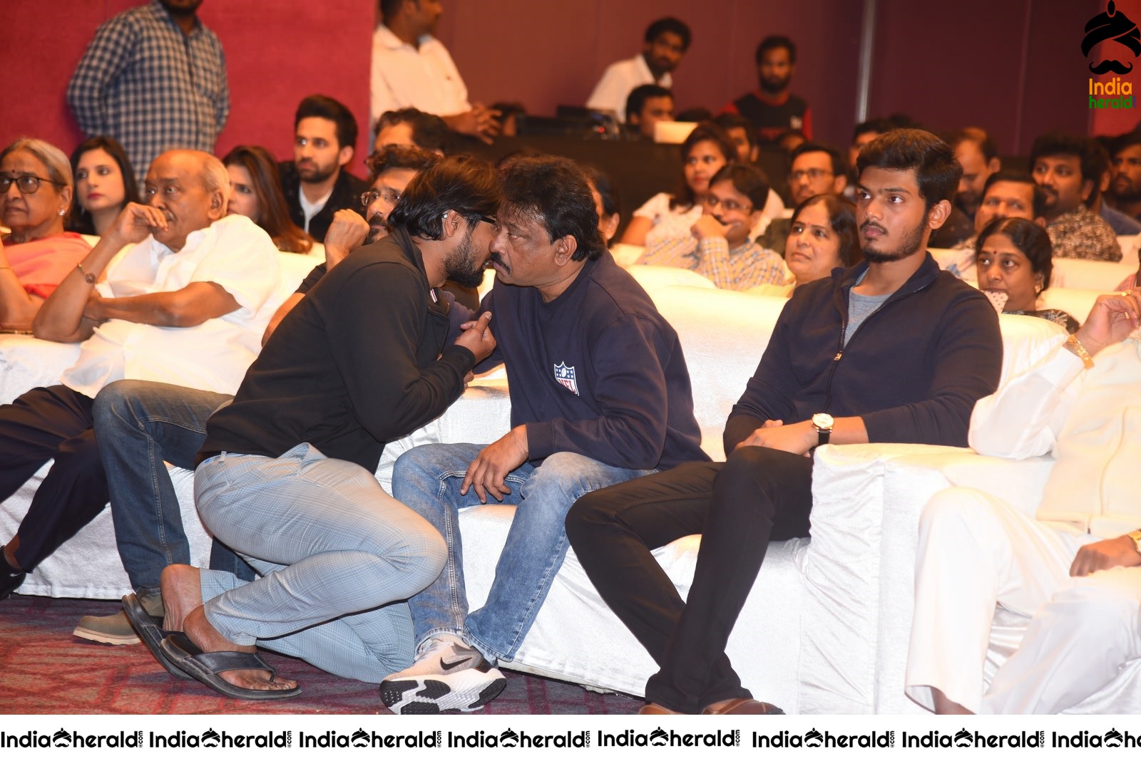 Director RGV with Naina Ganguly and Team On the Stage Group Photos Set 2