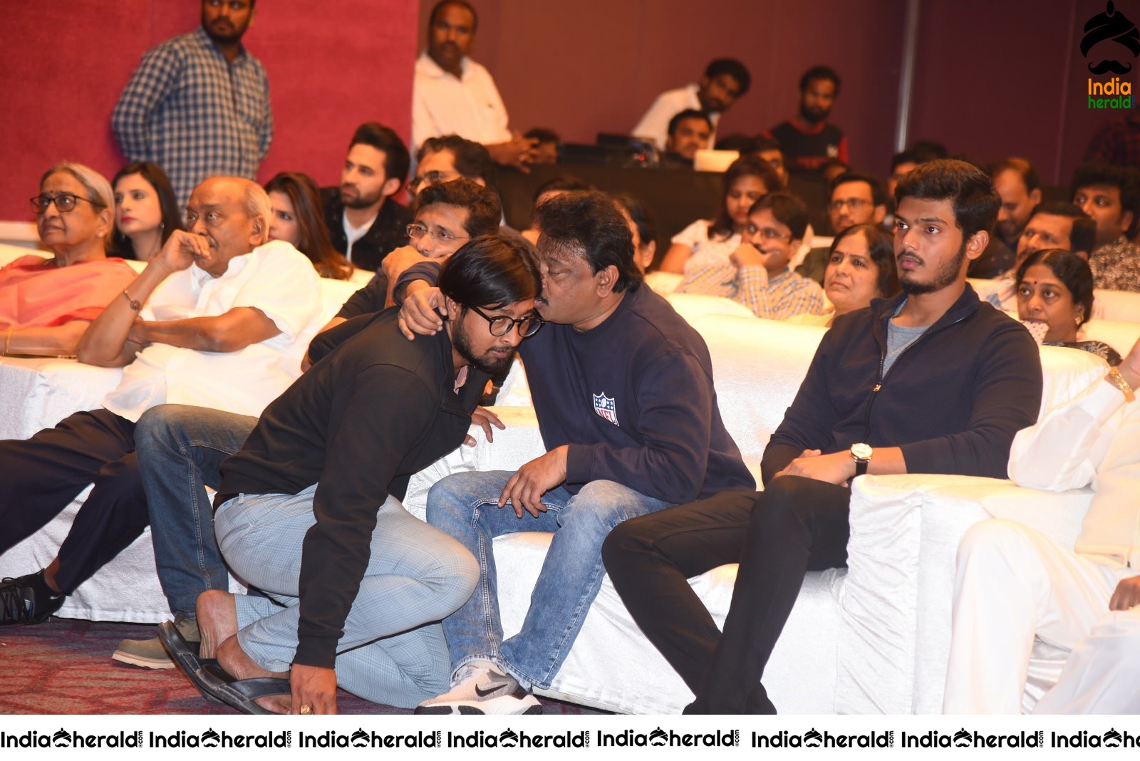 Director RGV with Naina Ganguly and Team On the Stage Group Photos Set 2