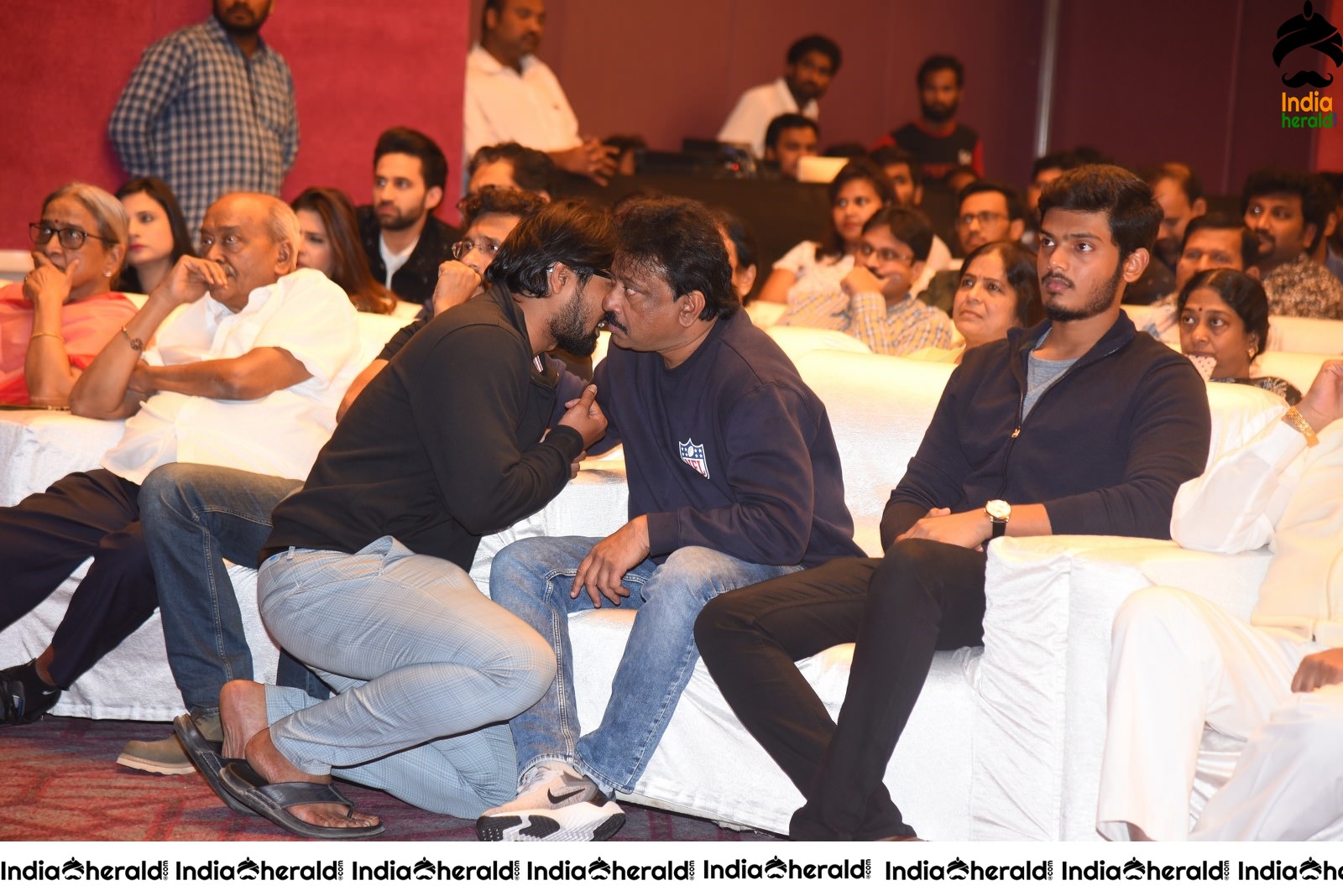 Director RGV with Naina Ganguly and Team On the Stage Group Photos Set 2