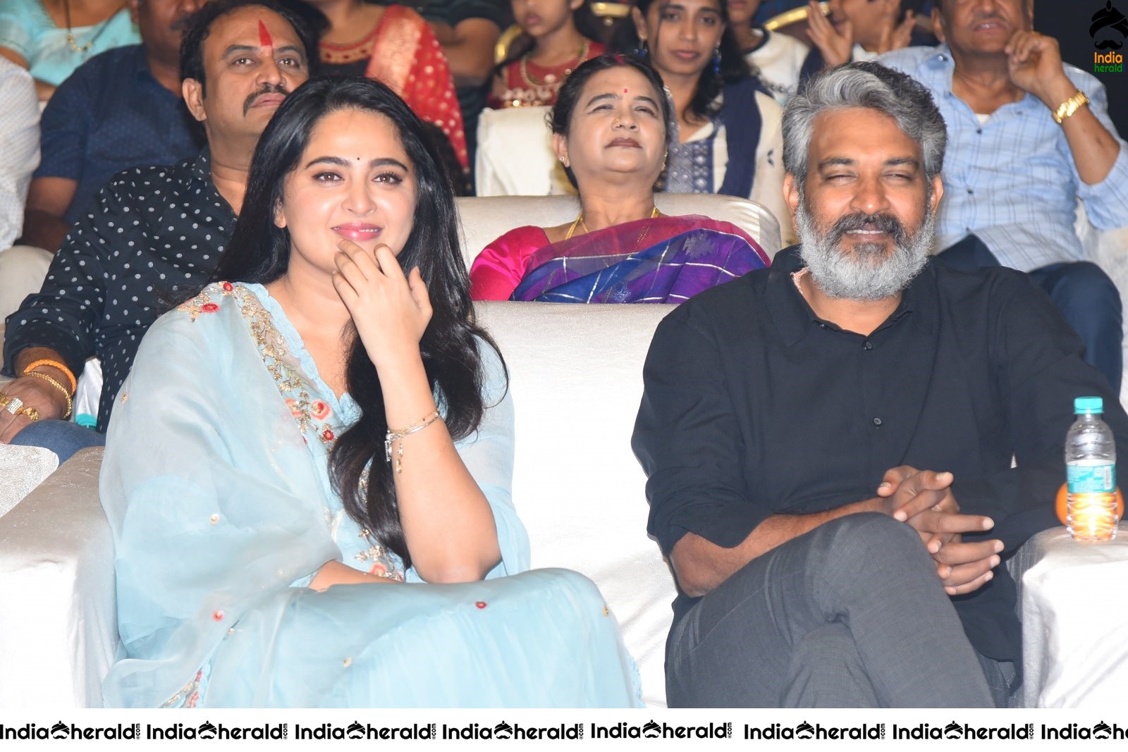 Director SS Rajamouli spotted with Anushka Shetty