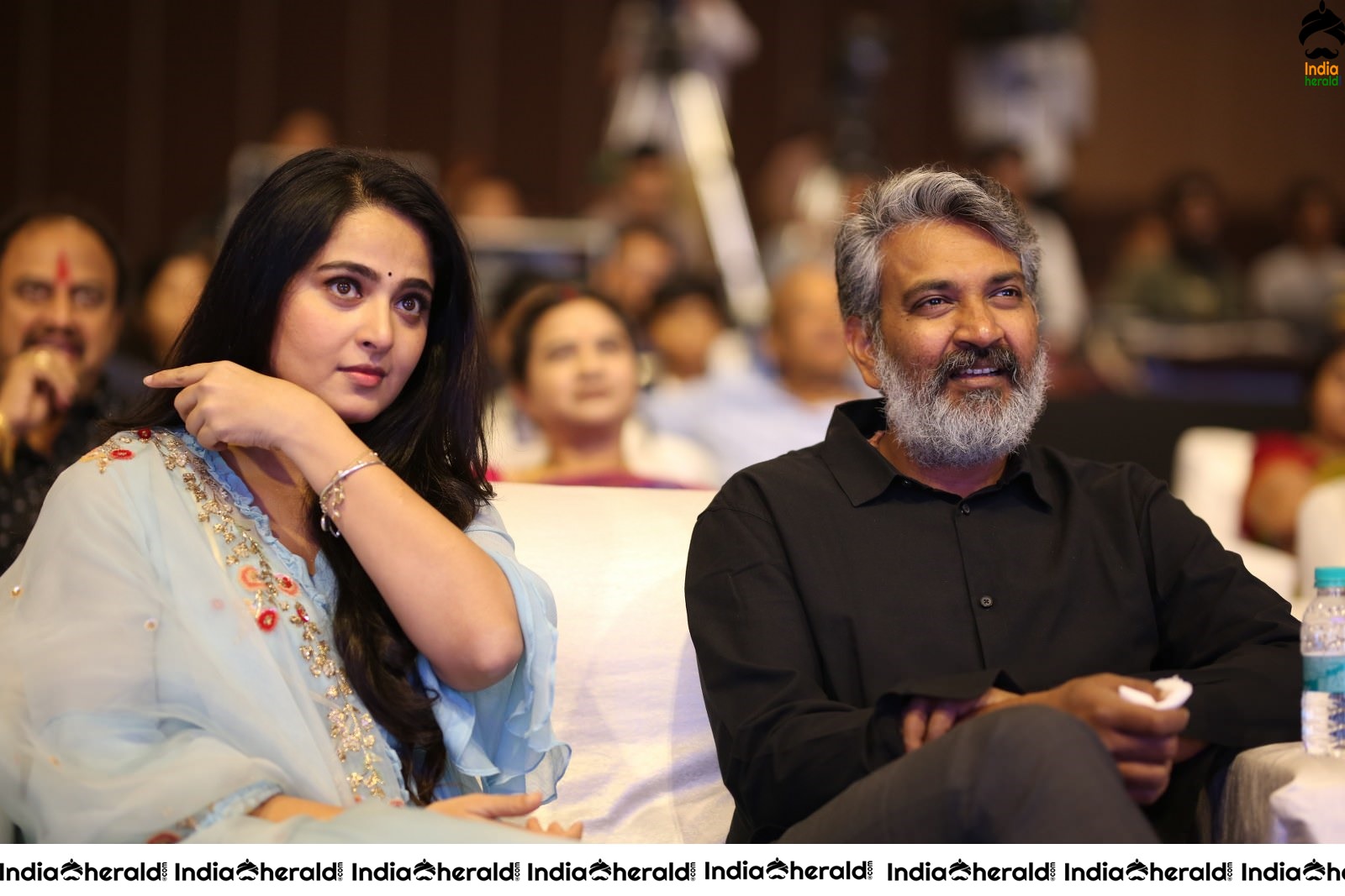 Director SS Rajamouli spotted with Anushka Shetty