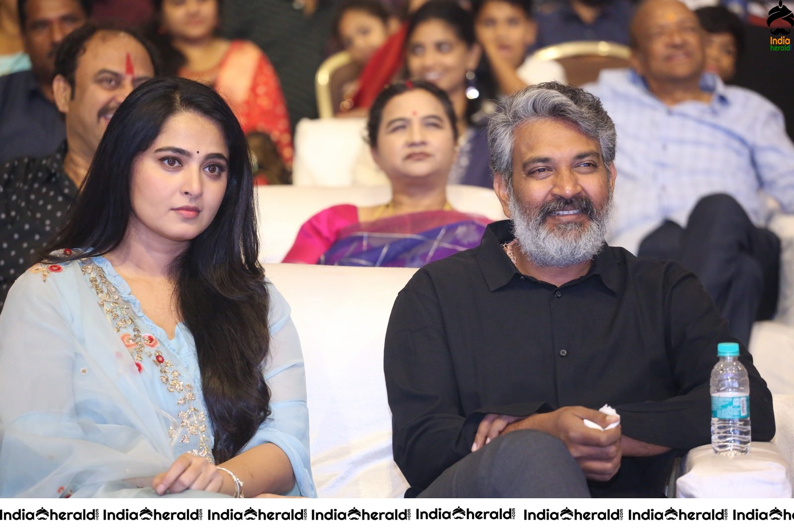 Director SS Rajamouli spotted with Anushka Shetty