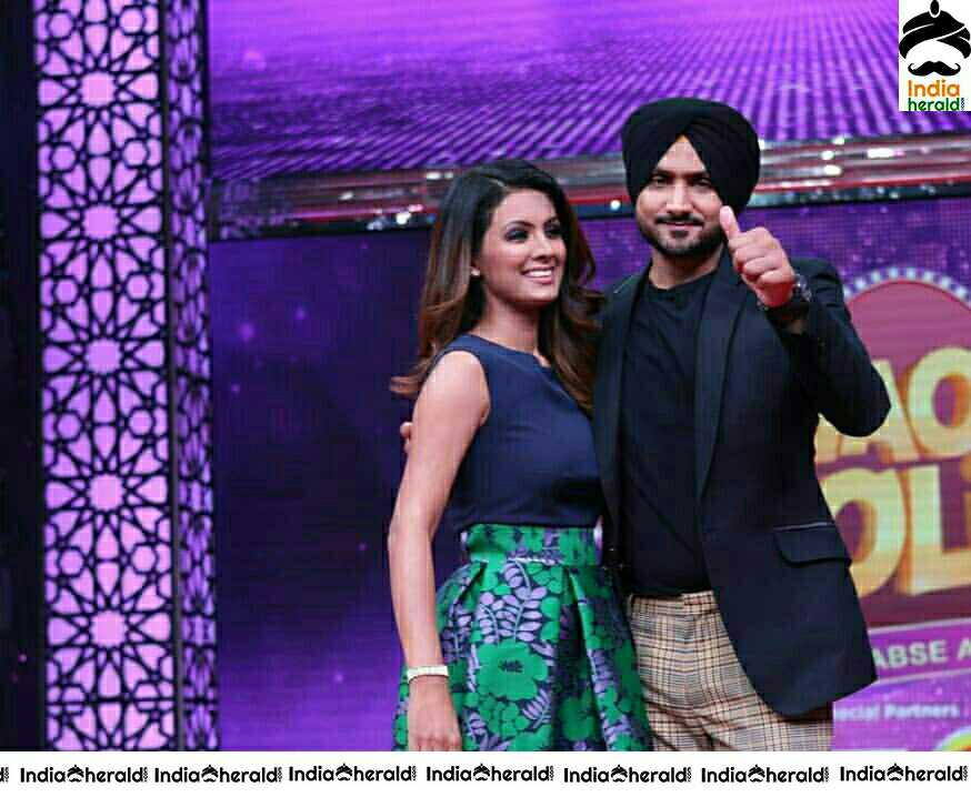 Harbhaja Singh Geeta Basra In The Sets Of Lagao Boli