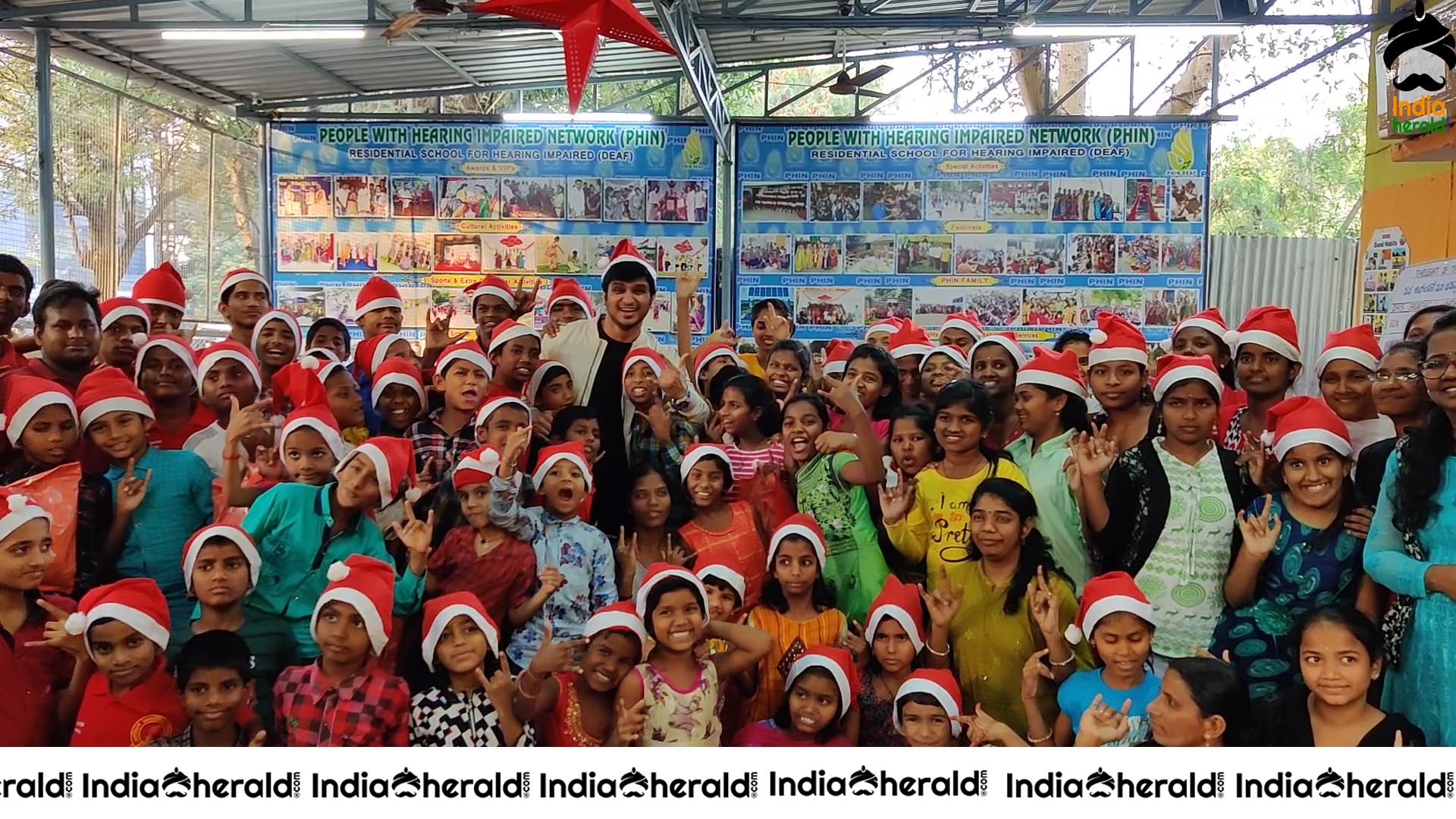 Hero Nikhil celebrated Christmas with physically challenged kids