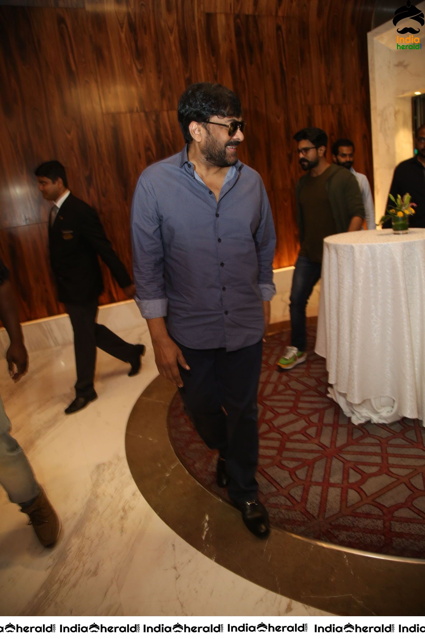 Mega Star Chiranjeevi and Ram Charan at Sye Raa Success Meet Set 1