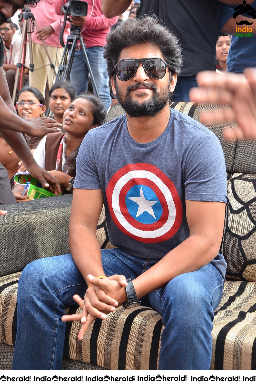 Nani Promoting Gang Leader Movie At VVIT College Set 1