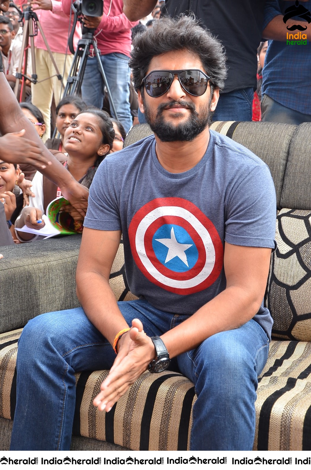 Nani Promoting Gang Leader Movie At VVIT College Set 1